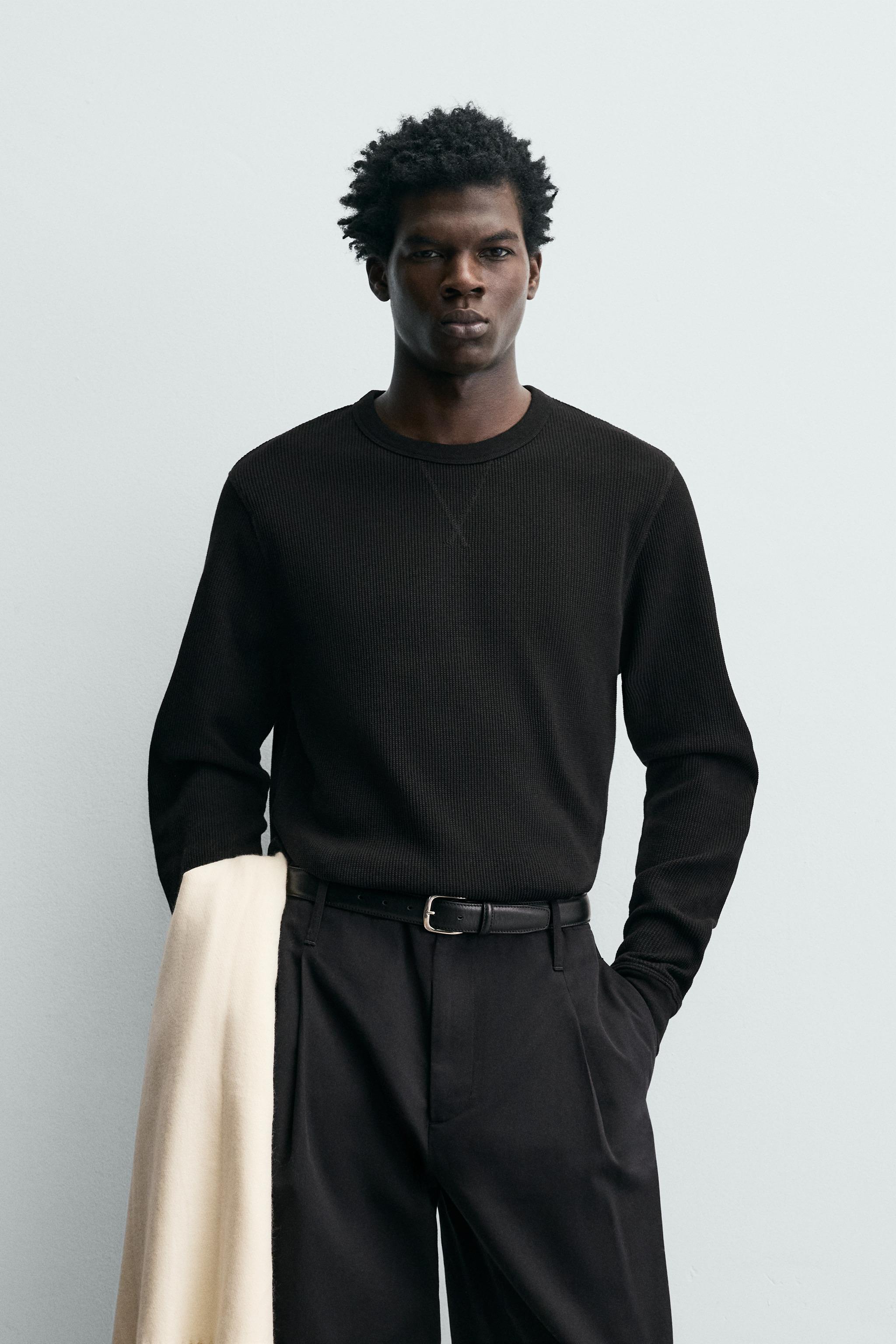 WAFFLE KNIT STRUCTURE T-SHIRT